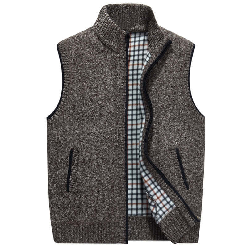 Heren Vest Ge-breid Opstaande Kraag Warm & Stijlvol