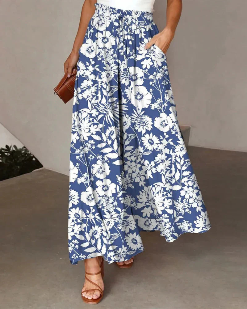 Vrouwelijke Broek Wijd Model met Bloemenprint - StudioMarella