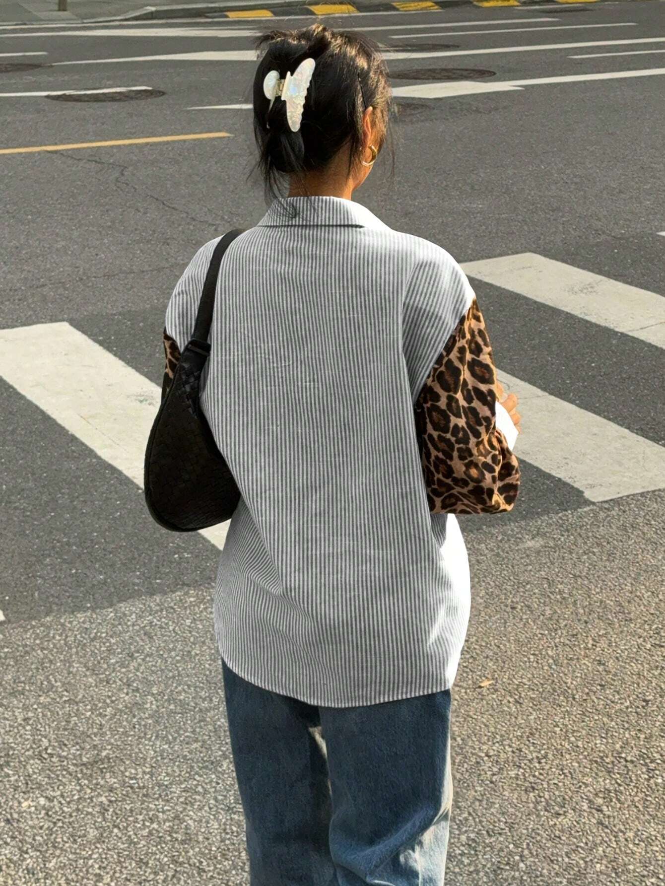 Dames Blouse Gestreept met Leeuwprint Casual Mode