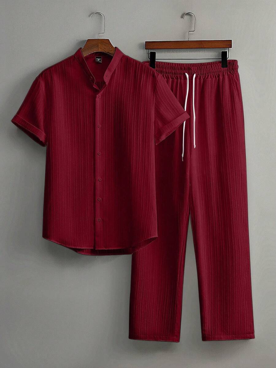 Heren Co-ord Set Zwart Japanse Stijl Luxe Look