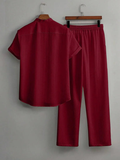Heren Co-ord Set Zwart Japanse Stijl Luxe Look