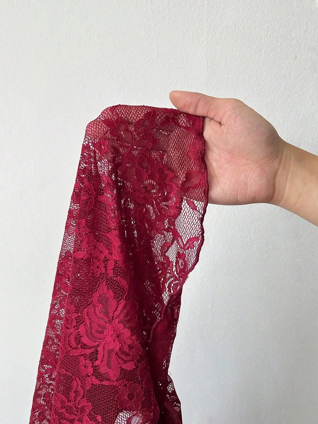 Vrouwen Blouse Lange Mouwen Kanten Doorzichtig