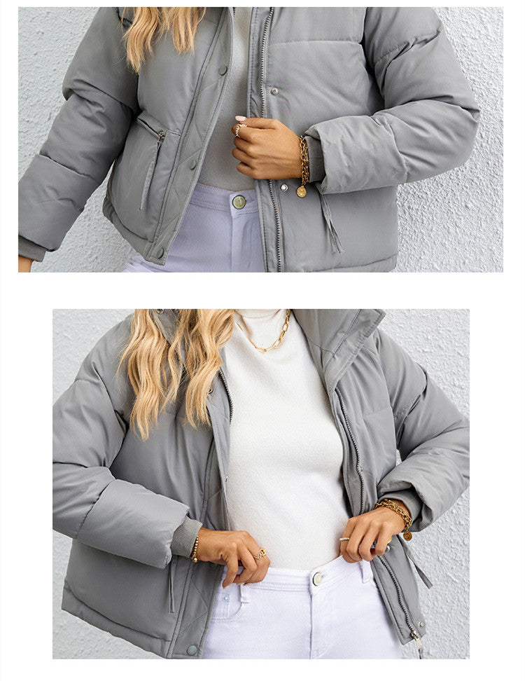 Dames Pufferjas Warm Donkerblauw Gewatteerd