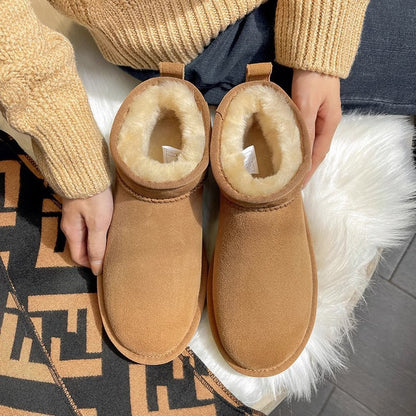 Dames Winterboots Warm en Elegant met Voering → Dames Winterlaarzen Warm en Waterdicht met Schapenwol Voering