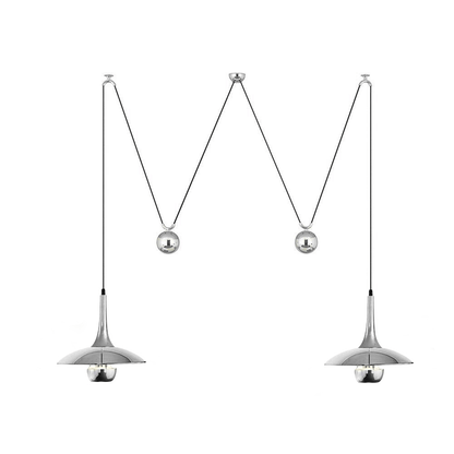 Verstelbare Hanglamp met Tegengewicht — Industriële Metalen Pendellamp in Chroom of Goud