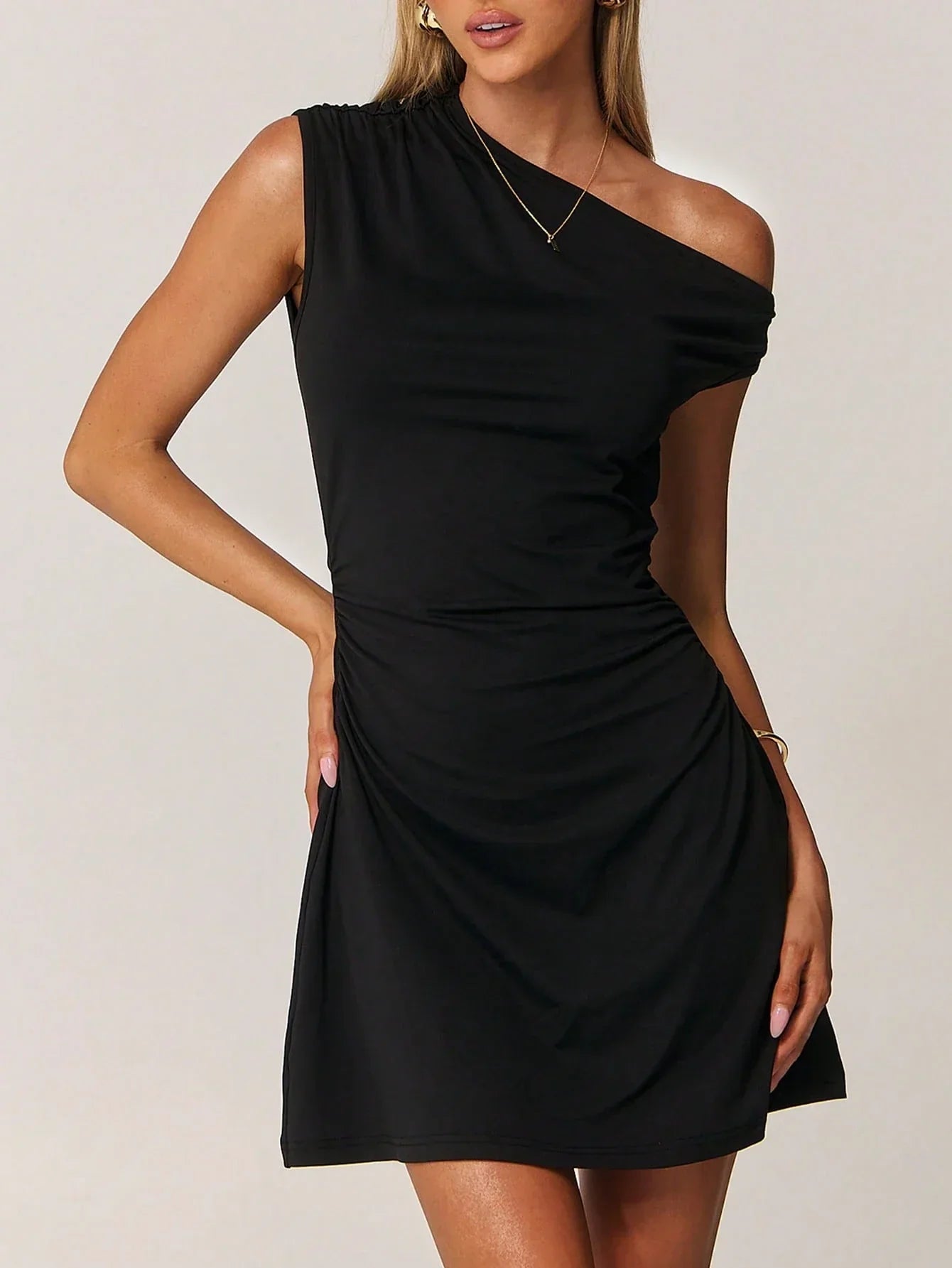 Dames Jurk Kort Asymmetrisch Elegant Zomerjurk