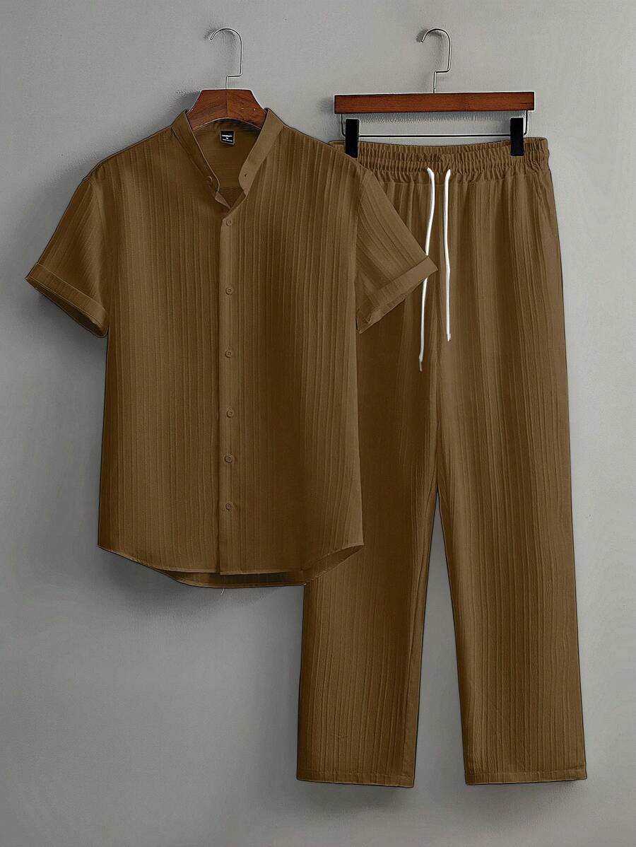 Heren Co-ord Set Zwart Japanse Stijl Luxe Look