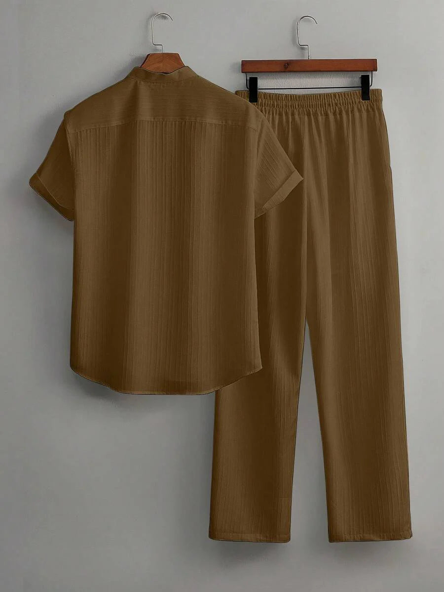 Heren Co-ord Set Zwart Japanse Stijl Luxe Look