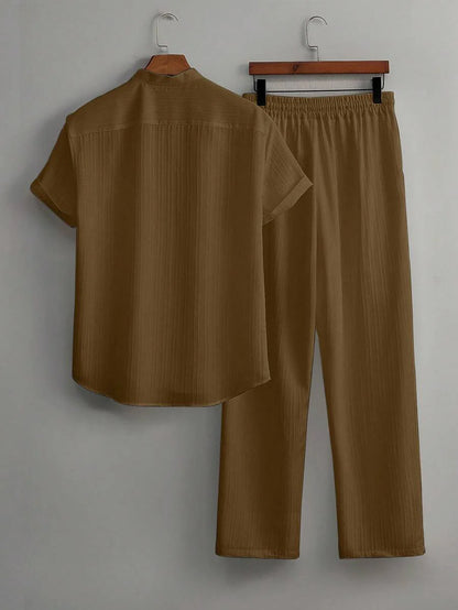 Heren Co-ord Set Zwart Japanse Stijl Luxe Look