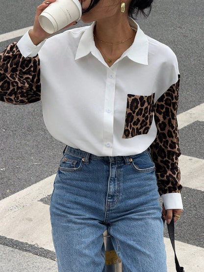 Dames Blouse Gestreept met Leeuwprint Casual Mode