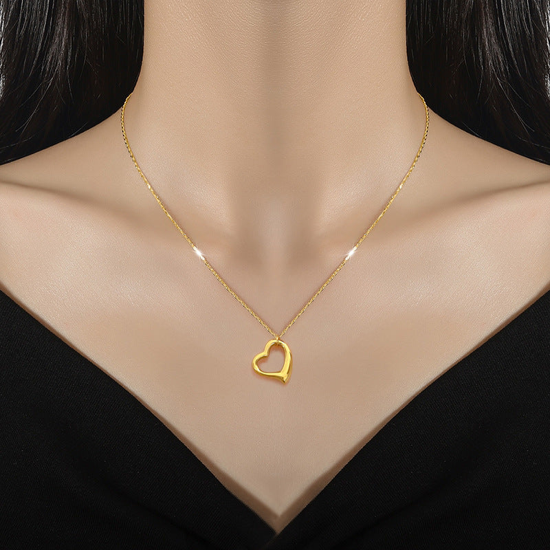 Dames Ketting Zilveren Hartjes Simpel Design
