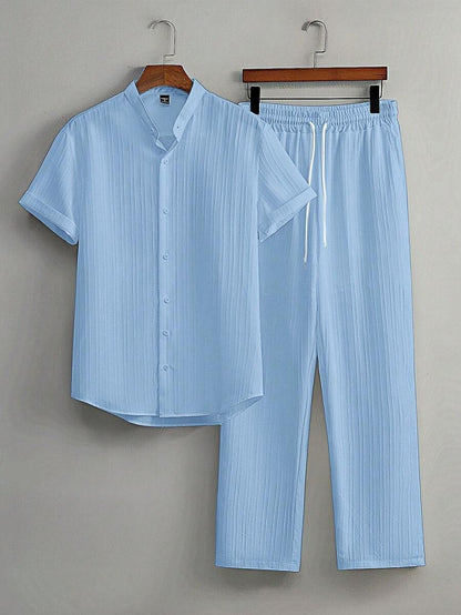 Heren Co-ord Set Zwart Japanse Stijl Luxe Look