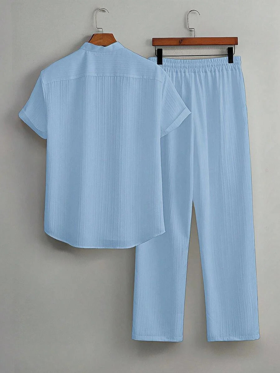 Heren Co-ord Set Zwart Japanse Stijl Luxe Look