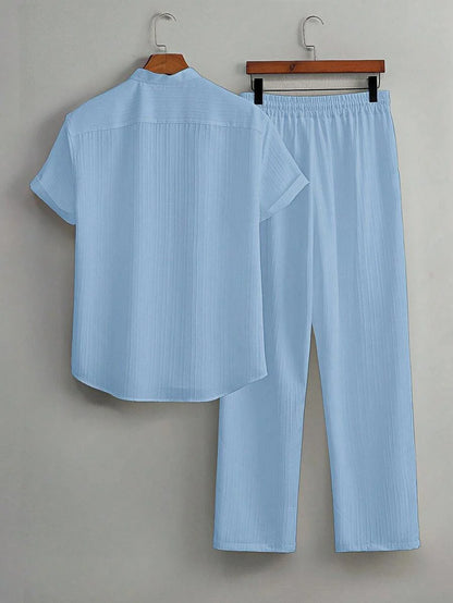 Heren Co-ord Set Zwart Japanse Stijl Luxe Look