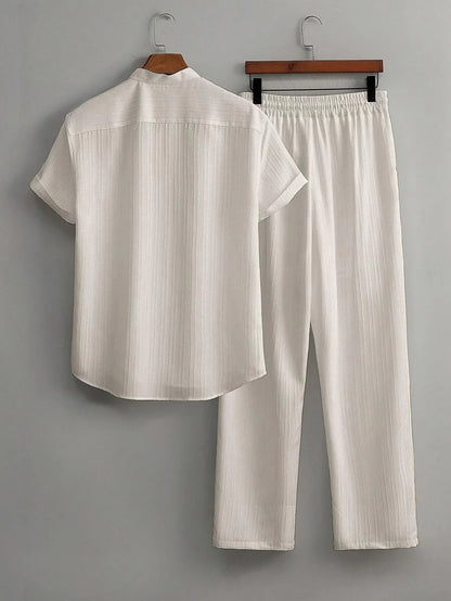 Heren Co-ord Set Zwart Japanse Stijl Luxe Look