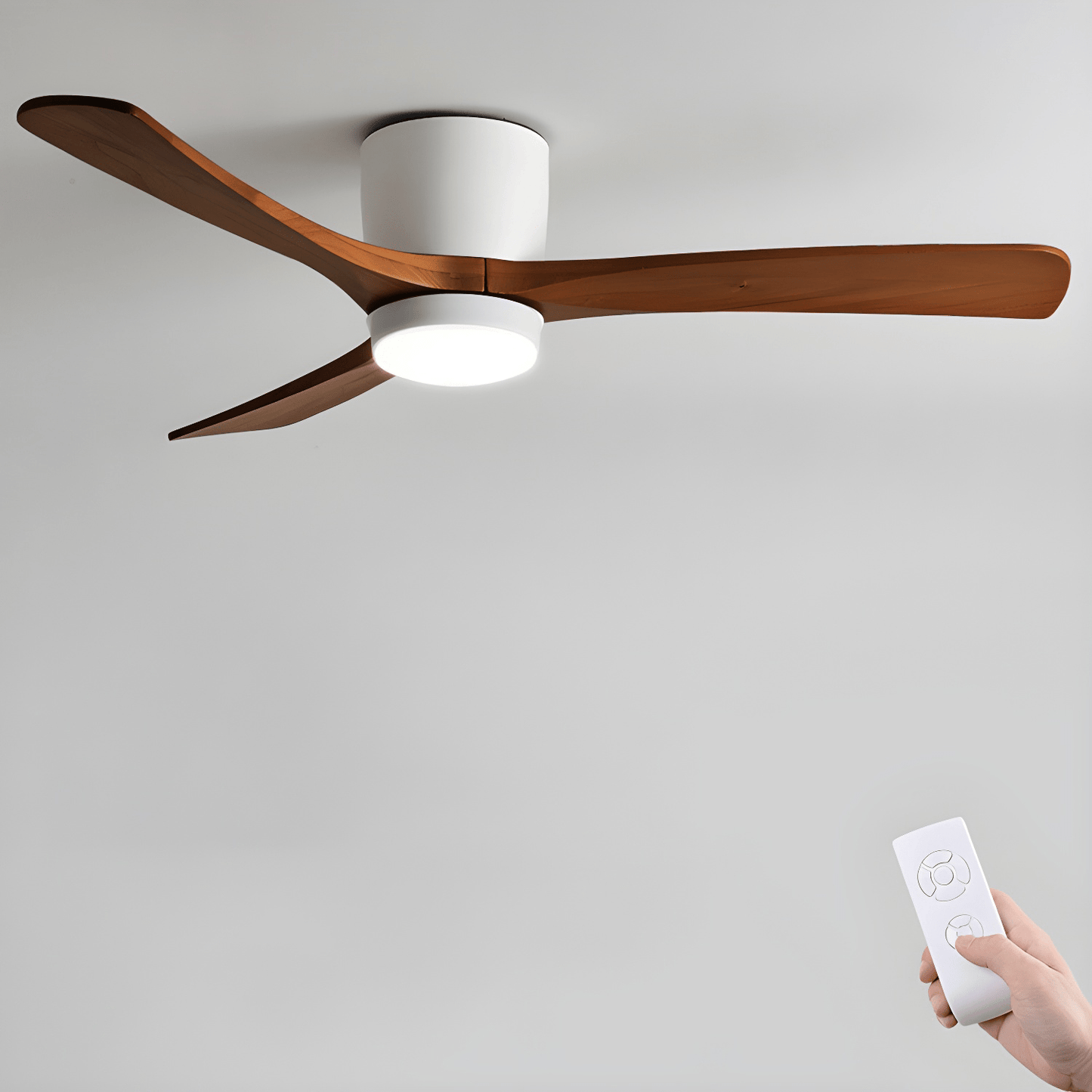 Plafondventilator met led verlichting en houten bladen – Scandinavisch design