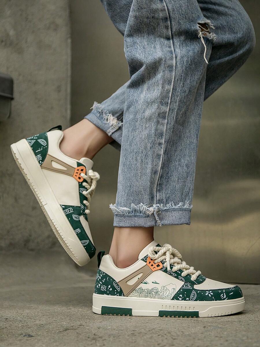 Heren Sneakers Beige Comfortabel Sportief Alledaags