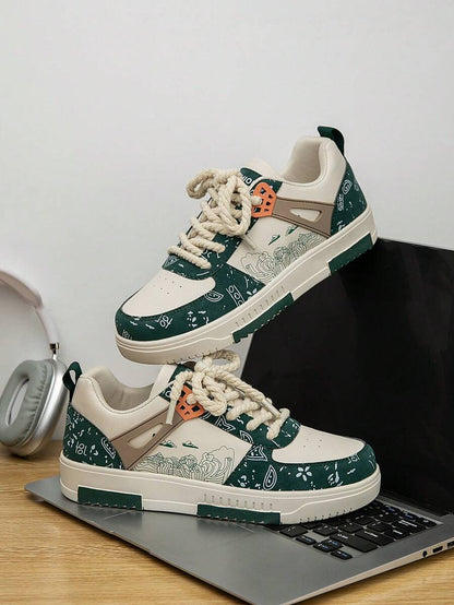 Heren Sneakers Beige Comfortabel Sportief Alledaags