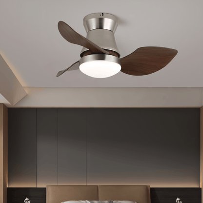 Moderne Plafondventilator met Verlichting – Hout & Metaal ø60×30cm