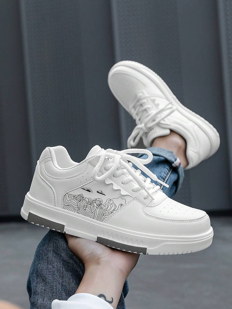 Heren Sneakers Beige Comfortabel Sportief Alledaags