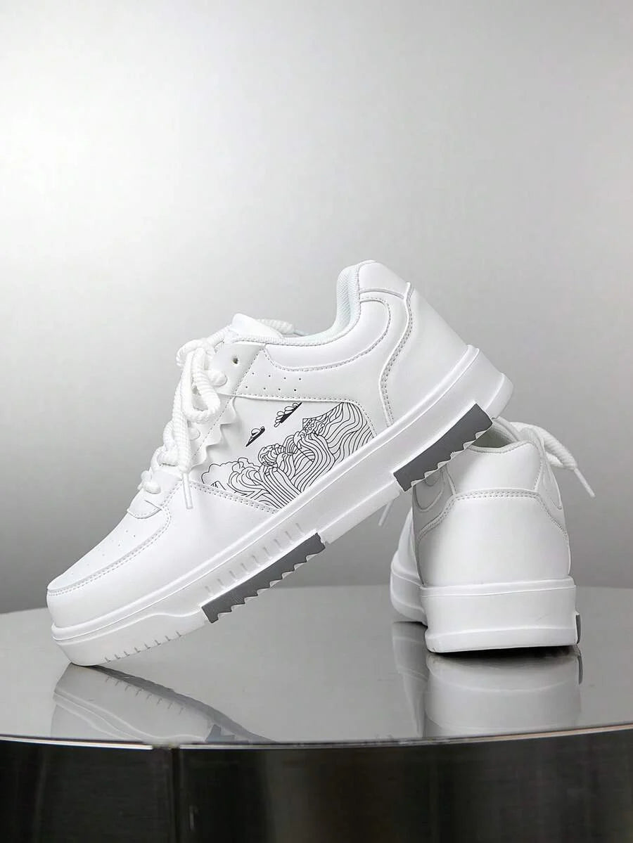 Heren Sneakers Beige Comfortabel Sportief Alledaags