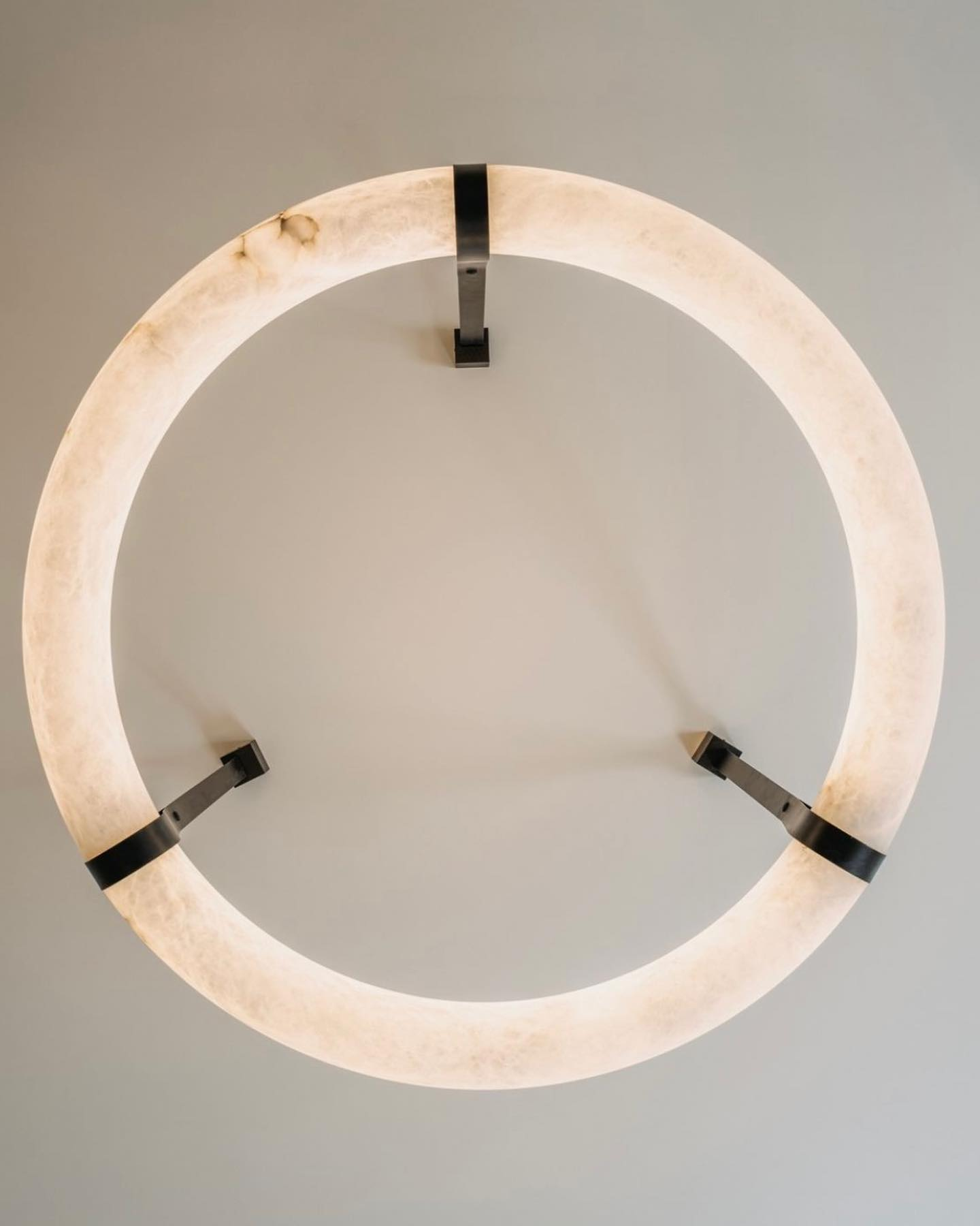 Hanglamp Alabaster Ring LED Donkerbruin Bruin Goud Woonkamer Eetkamer 3000K 4000K 6000K Ø30 Ø120cm Natuursteen Pendellamp