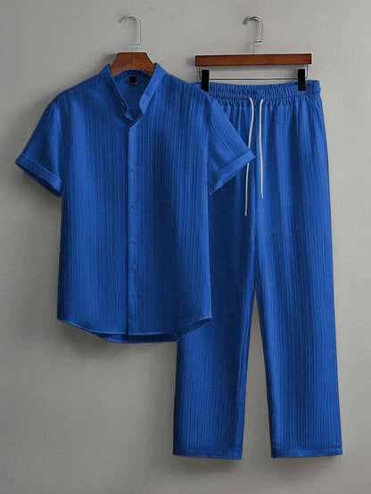 Heren Co-ord Set Zwart Japanse Stijl Luxe Look