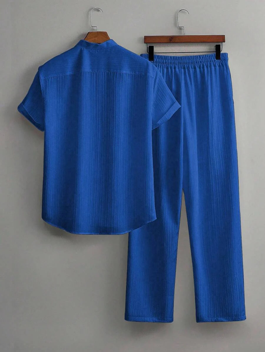 Heren Co-ord Set Zwart Japanse Stijl Luxe Look