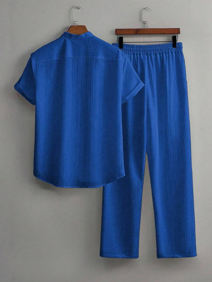 Heren Co-ord Set Zwart Japanse Stijl Luxe Look