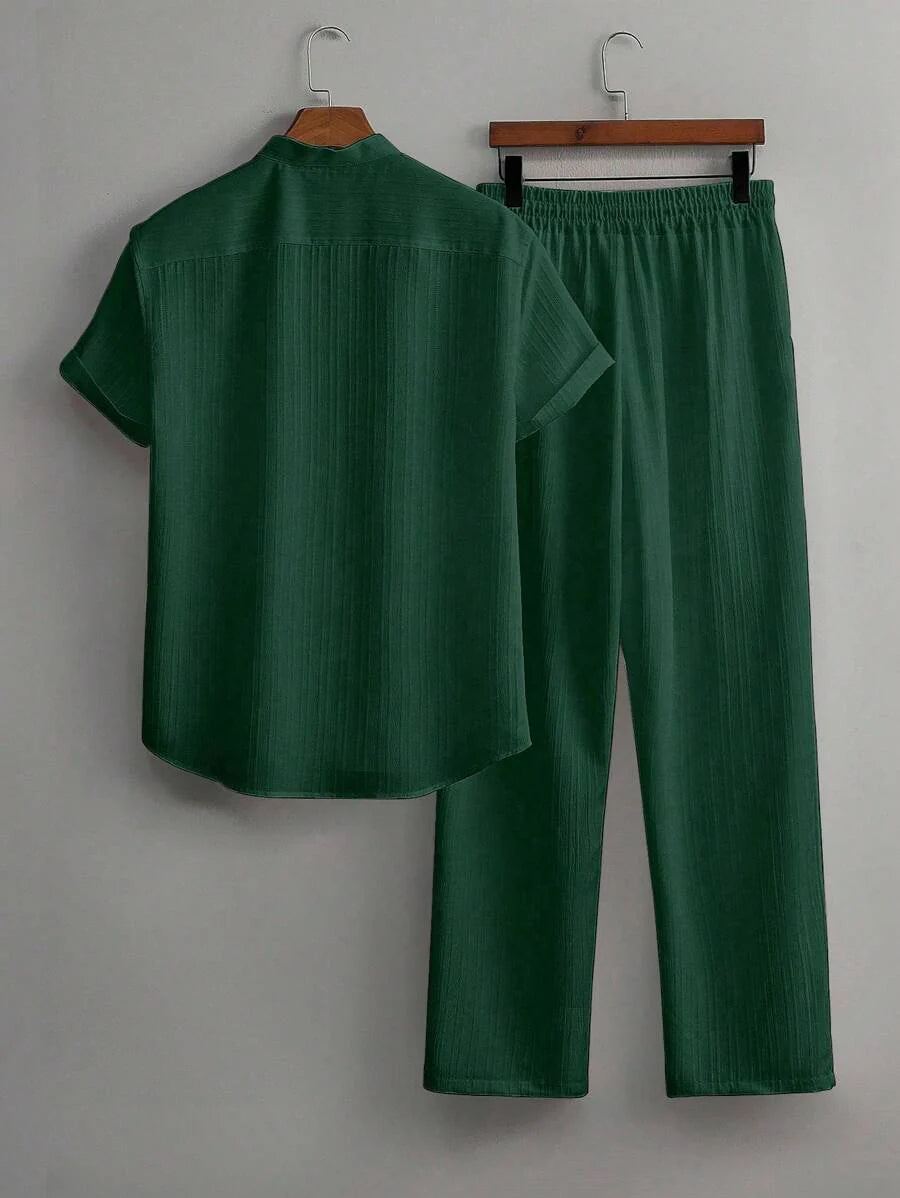 Heren Co-ord Set Zwart Japanse Stijl Luxe Look