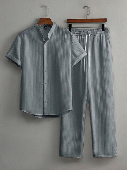 Heren Co-ord Set Zwart Japanse Stijl Luxe Look