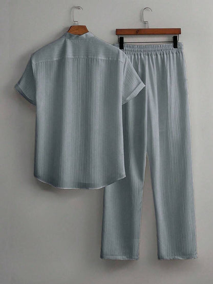 Heren Co-ord Set Zwart Japanse Stijl Luxe Look