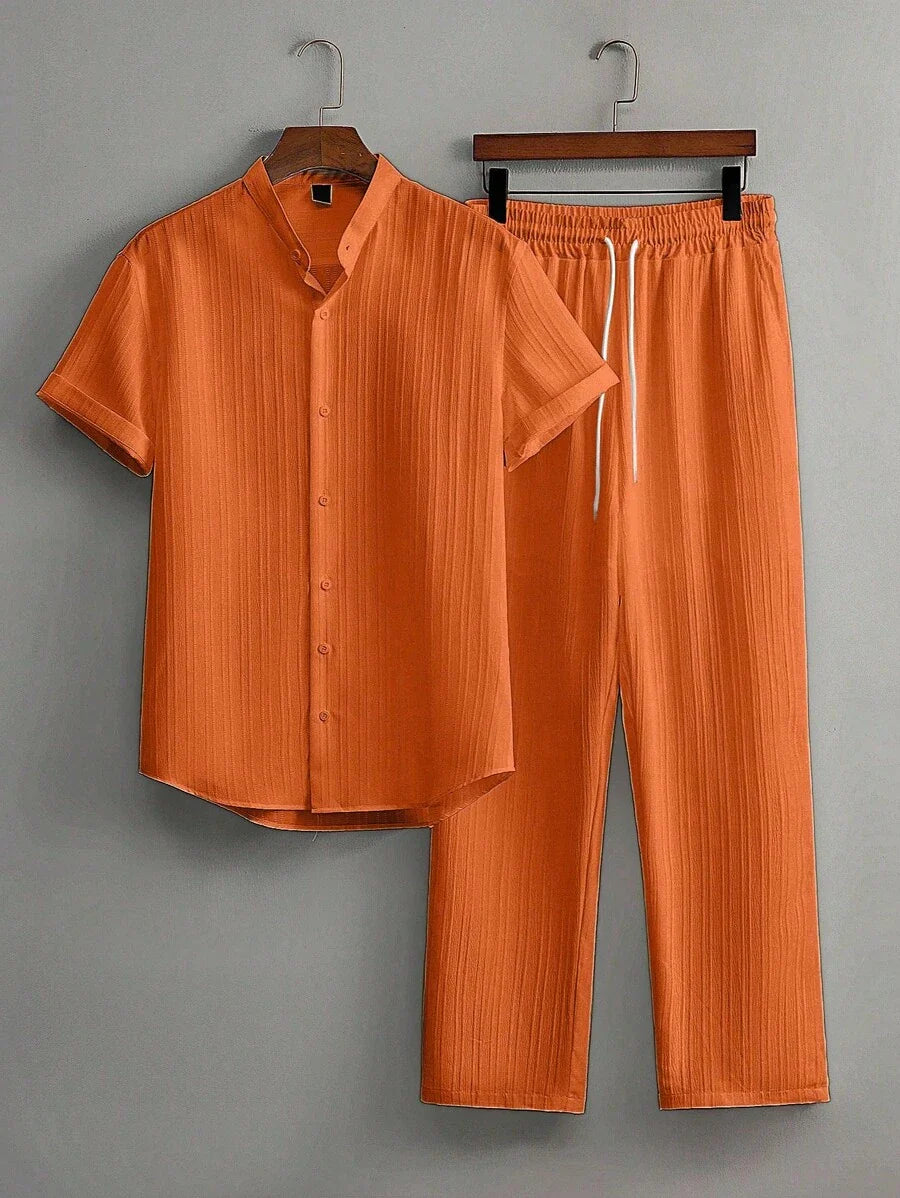 Heren Co-ord Set Zwart Japanse Stijl Luxe Look