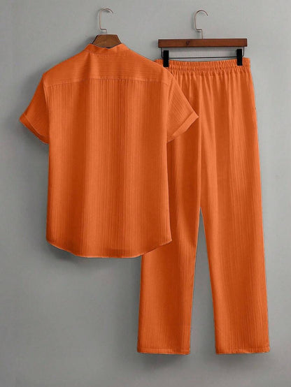 Heren Co-ord Set Zwart Japanse Stijl Luxe Look