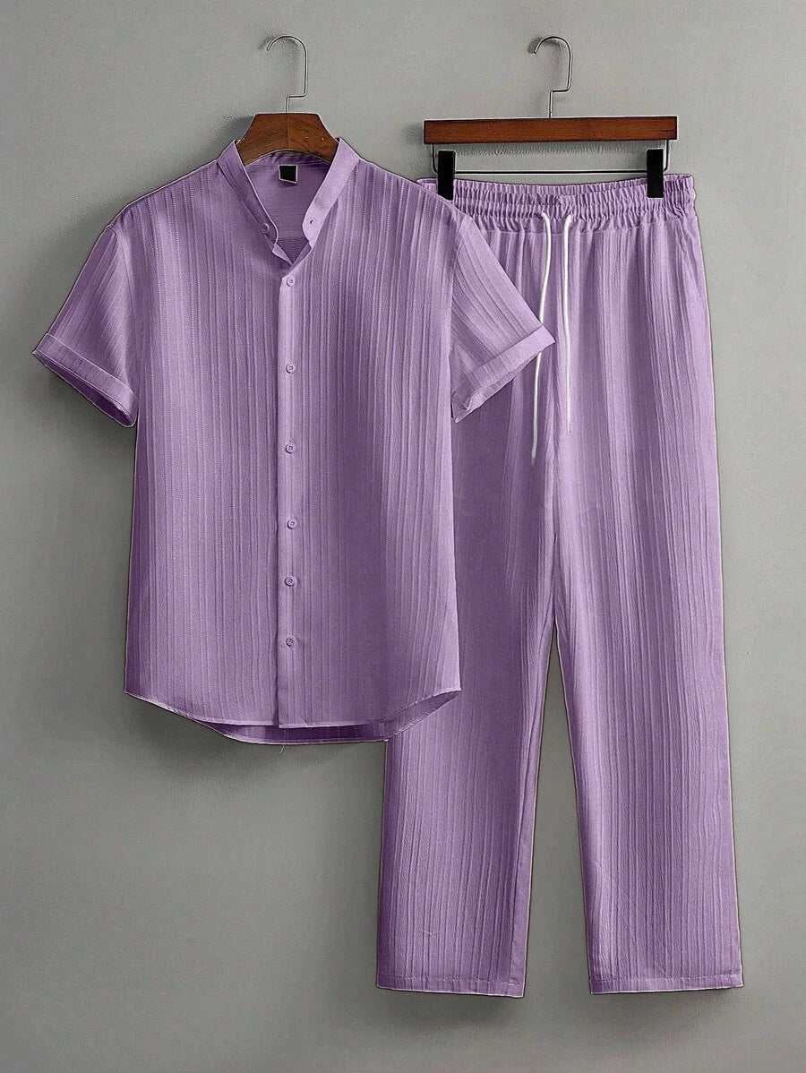 Heren Co-ord Set Zwart Japanse Stijl Luxe Look