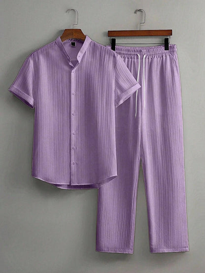 Heren Co-ord Set Zwart Japanse Stijl Luxe Look
