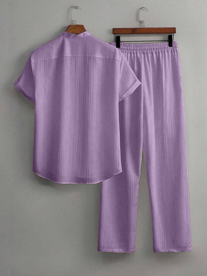 Heren Co-ord Set Zwart Japanse Stijl Luxe Look