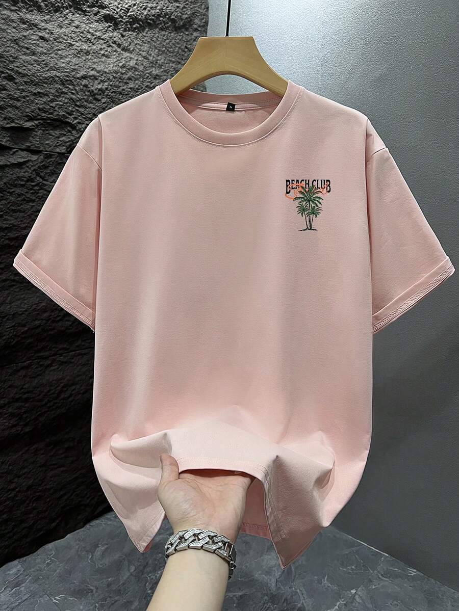 Mintgroen Heren T-shirt Oversized met Print