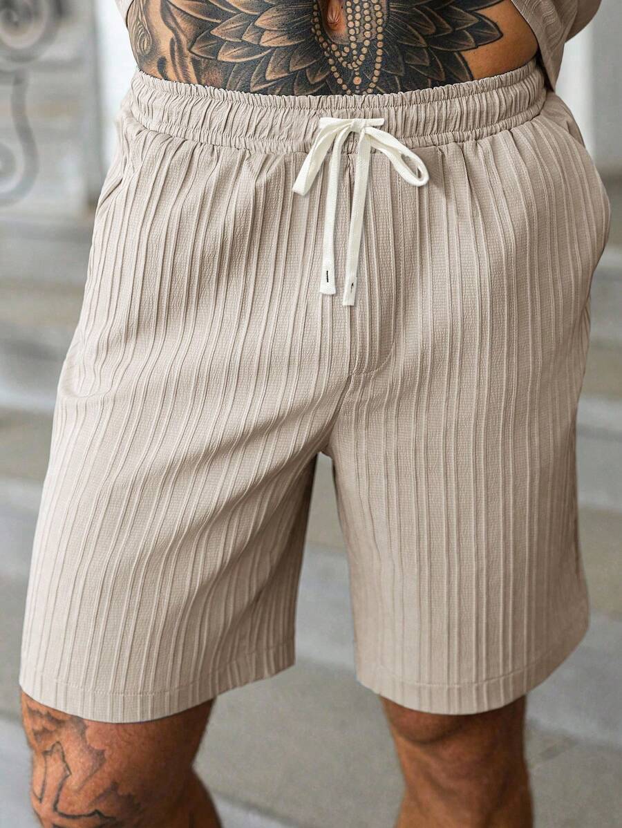 Heren Zomer Set - Kaki Overhemd en Shorts voor Vakantie