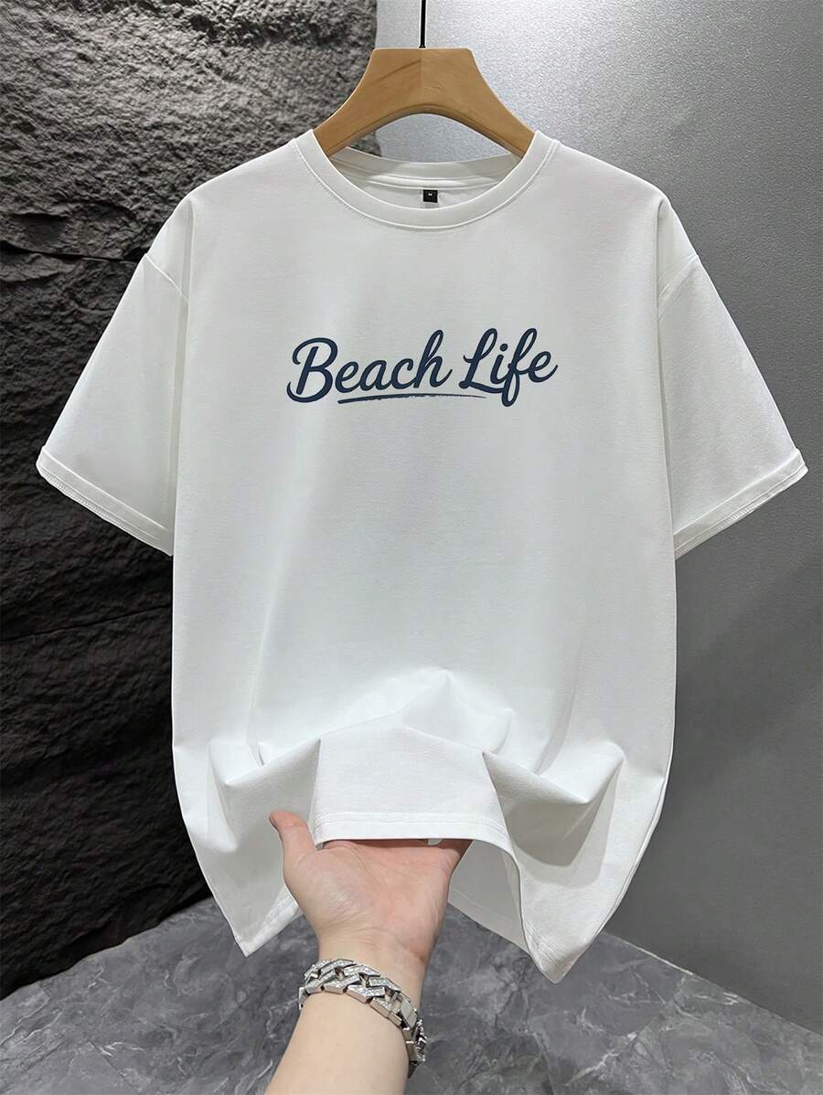 Mintgroen Heren T-shirt Oversized met Print