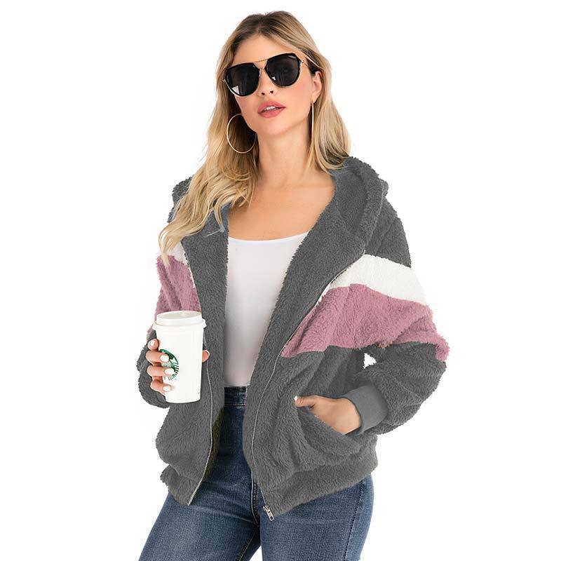 Dames Hoodie Teddy Vest Zacht en Comfortabel met Rits