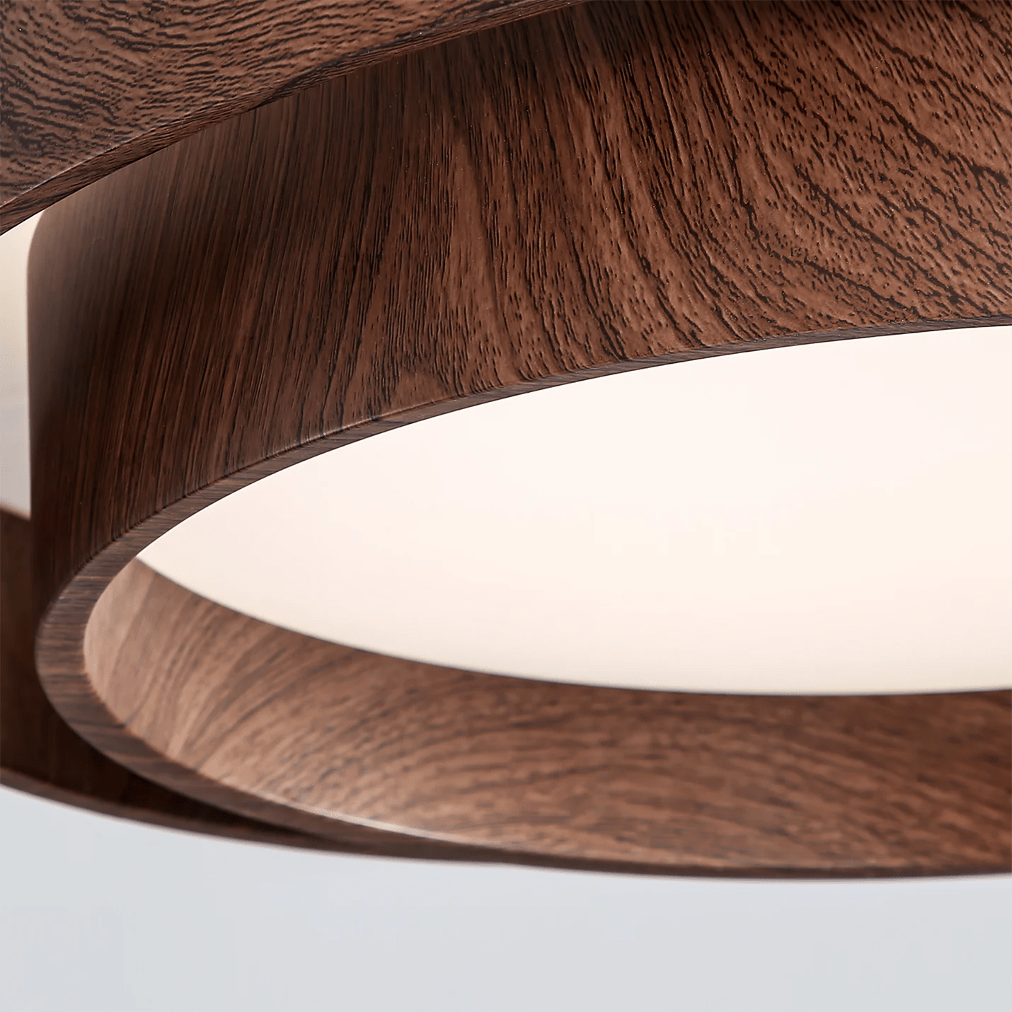 LED plafondlamp houtlook walnoot Japandi woonkamer slaapkamer ronde plafondlamp moderne verlichting houtnerf look