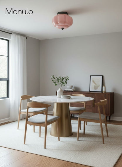 Retro Plafondlamp met Melkglazen Kap – Verfijnde Semi-Flush Mount Verlichting voor Moderne Interieurs