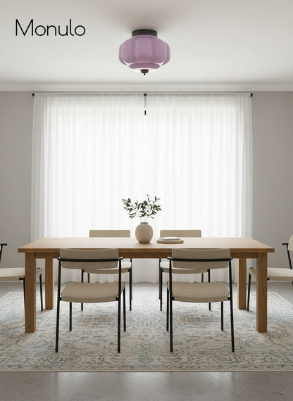 Retro Plafondlamp met Melkglazen Kap – Verfijnde Semi-Flush Mount Verlichting voor Moderne Interieurs