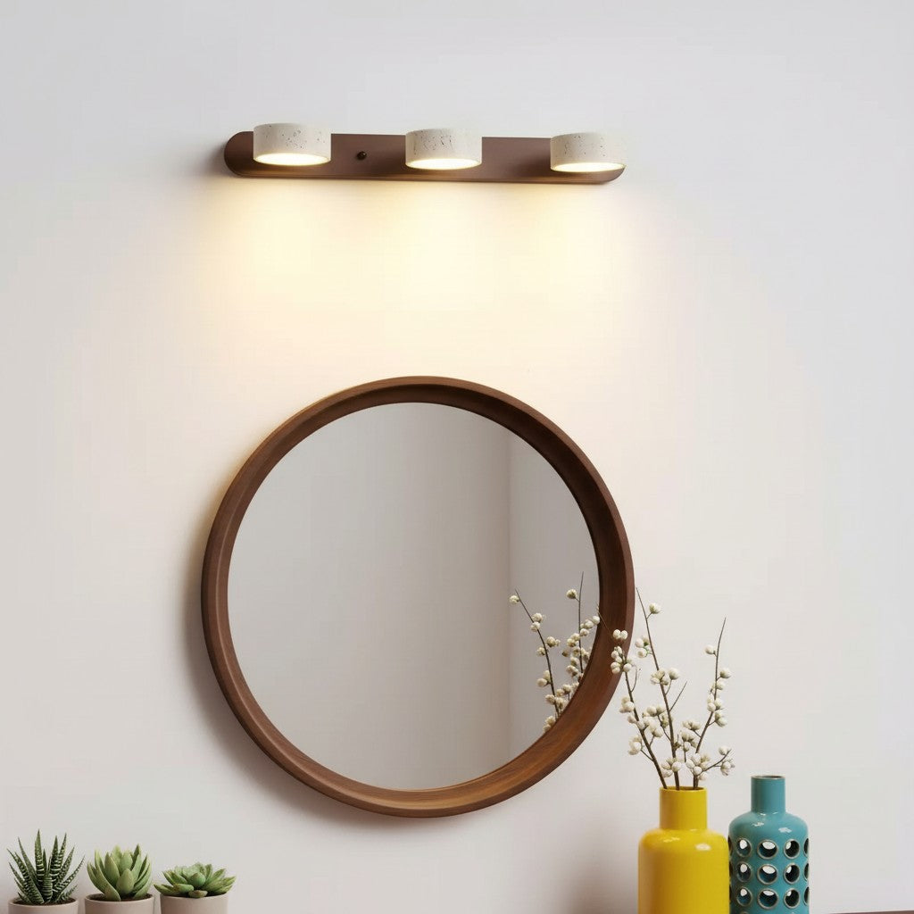 Verstelbare Wandlamp Travertijn & Hout – 2/3/4 Lichtpunten Warm Licht Sconce