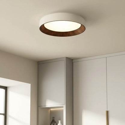 LED Plafondlamp Keuken Rond met Houten Rand – Warm Licht Opbouwlamp – Plafondverlichting voor Keuken Gang en Overloop