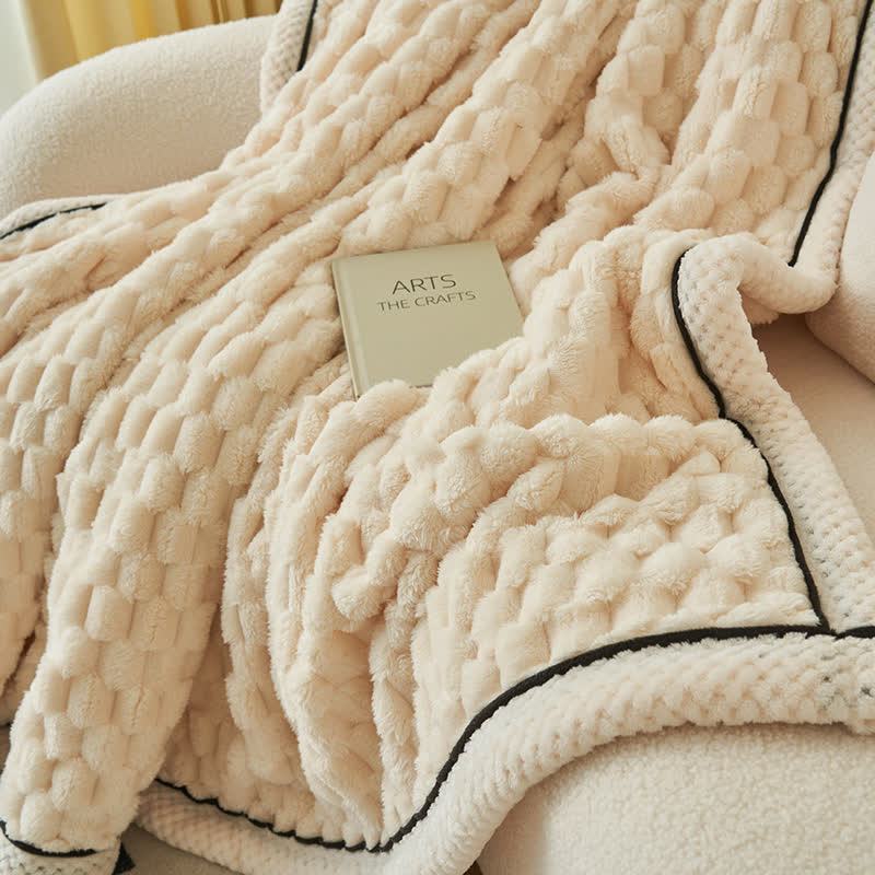 Zachte Coral Fleece Deken – Warme Omkeerbare Plaid voor Bank & Bed
