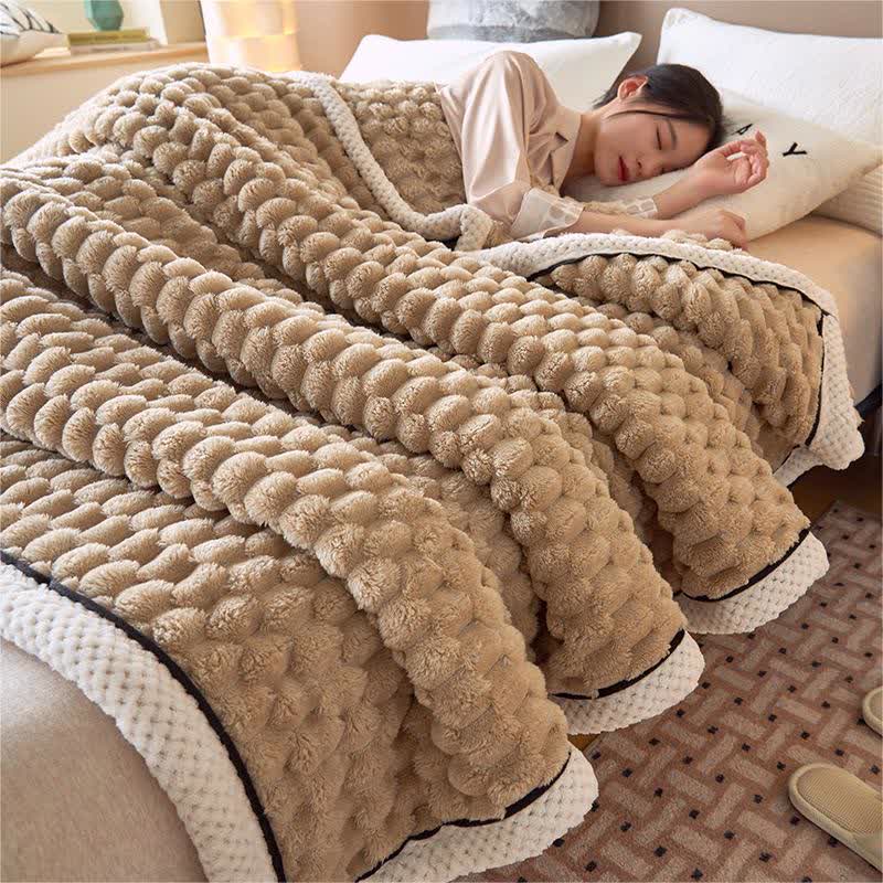 Zachte Coral Fleece Deken – Warme Omkeerbare Plaid voor Bank & Bed