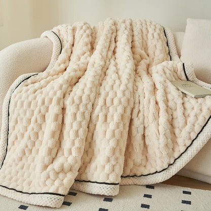 Zachte Coral Fleece Deken – Warme Omkeerbare Plaid voor Bank & Bed
