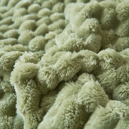 Zachte Coral Fleece Deken – Warme Omkeerbare Plaid voor Bank & Bed